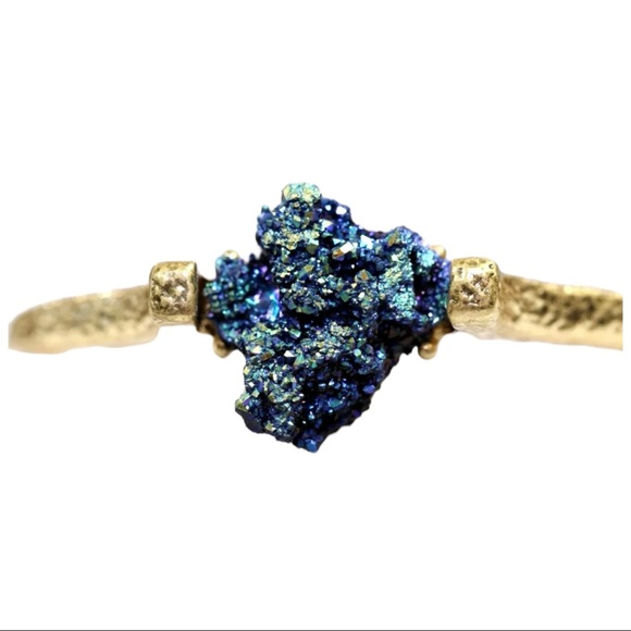 Handmade Druzy Metallic Textured Gold Bracelet - Picture 2 of 5